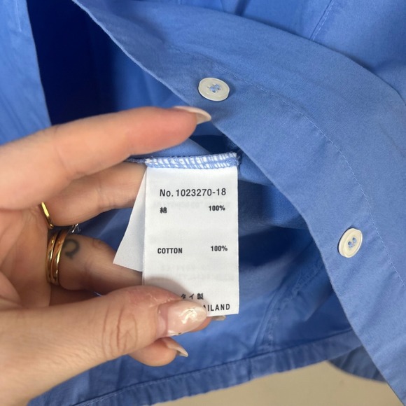 Yacco Maricard Blue Cotton Button Up Shirt Size 2 - Picture 5 of 6